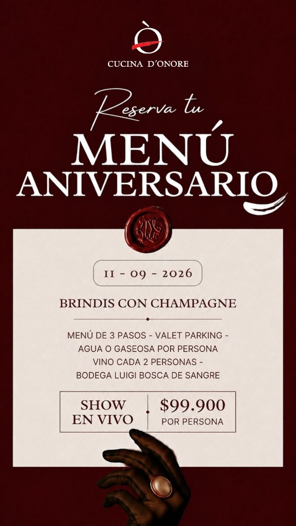 Menú Aniversario Cucina D'Onore