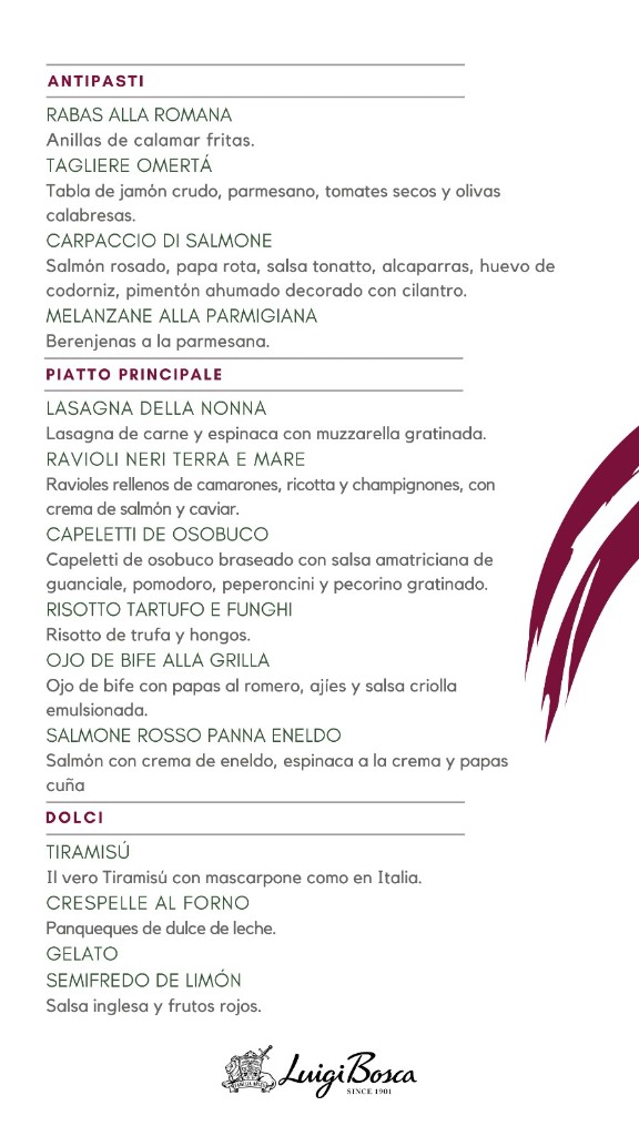 Menú Aniversario - platos